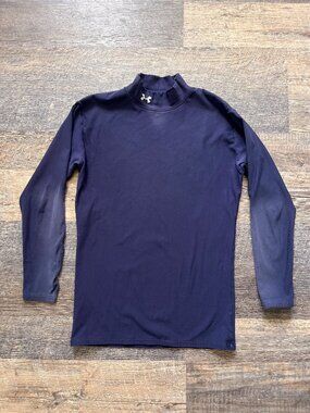 Under Armour HeatGear Men's Navy Compression Mock Long-Sleeve Baselayer XL